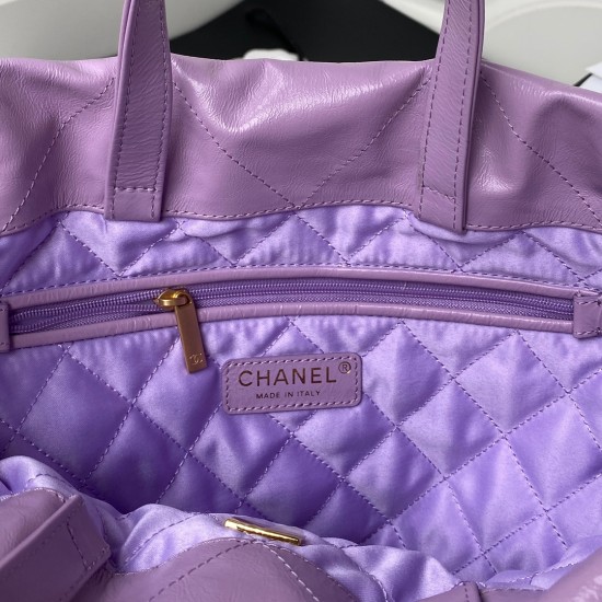 Chanel Backpack Purple Shiny Large Bag For Women 51cm/20in