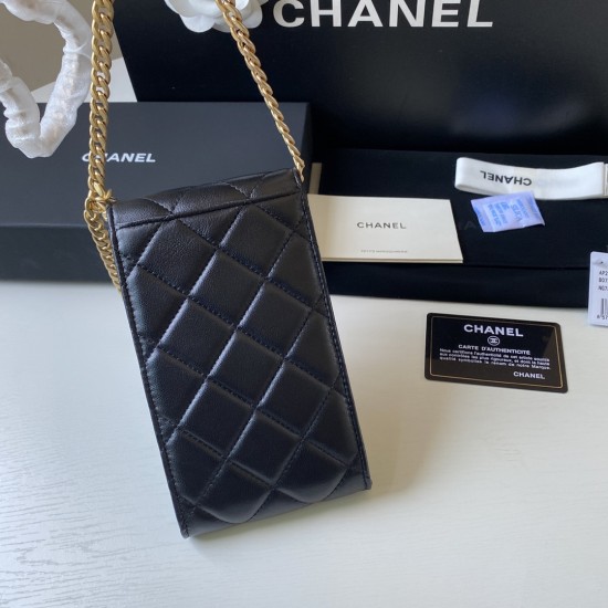 Chanel Phone Holder Black Bag For Women 15cm/6in