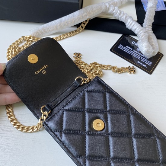 Chanel Phone Holder Black Bag For Women 15cm/6in