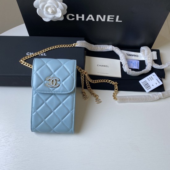 Chanel Phone Holder Blue Bag For Women 15cm/6in