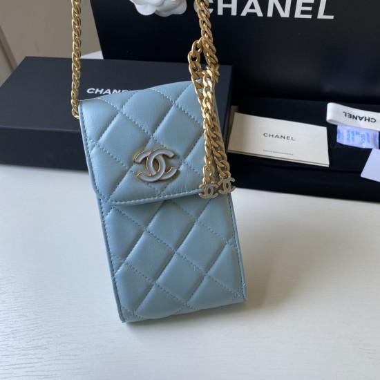 Chanel Phone Holder Blue Bag For Women 15cm/6in