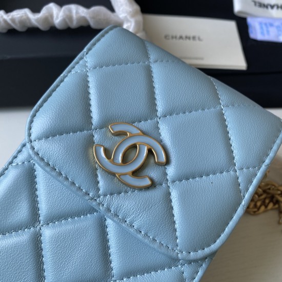 Chanel Phone Holder Blue Bag For Women 15cm/6in