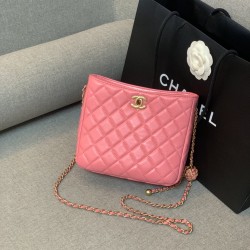 Chanel Hobo Handbag Pink Bag For Women 16cm/6in