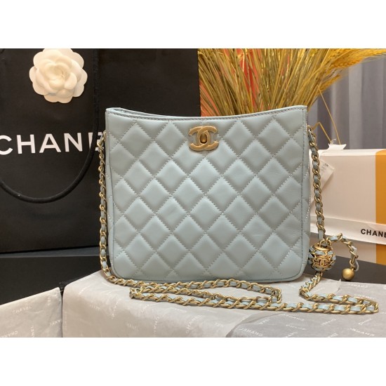 Chanel Hobo Handbag Light Blue Bag For Women 16cm/6in