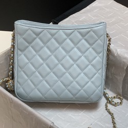 Chanel Hobo Handbag Light Blue Bag For Women 16cm/6in