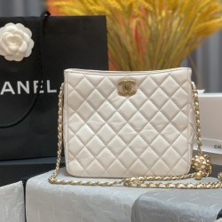 Chanel Hobo Handbag White Bag For Women 16cm/6in