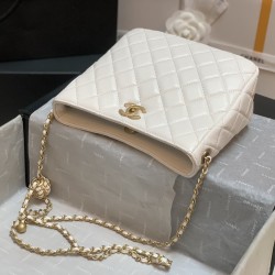 Chanel Hobo Handbag White Bag For Women 16cm/6in