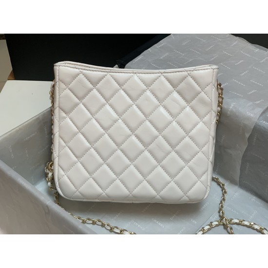 Chanel Hobo Handbag White Bag For Women 16cm/6in