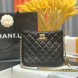 Chanel Hobo Handbag Black Bag For Women 16cm/6in