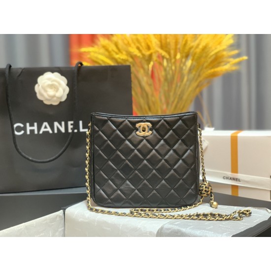 Chanel Hobo Handbag Black Bag For Women 16cm/6in