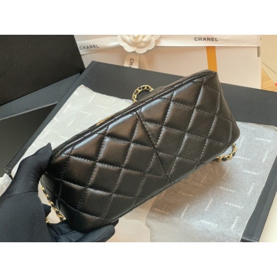 Chanel Hobo Handbag Black Bag For Women 16cm/6in