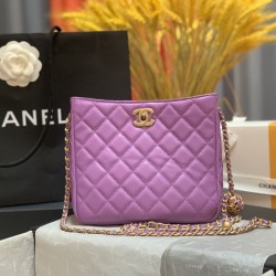 Chanel Hobo Handbag Purple Bag For Women 16cm/6in