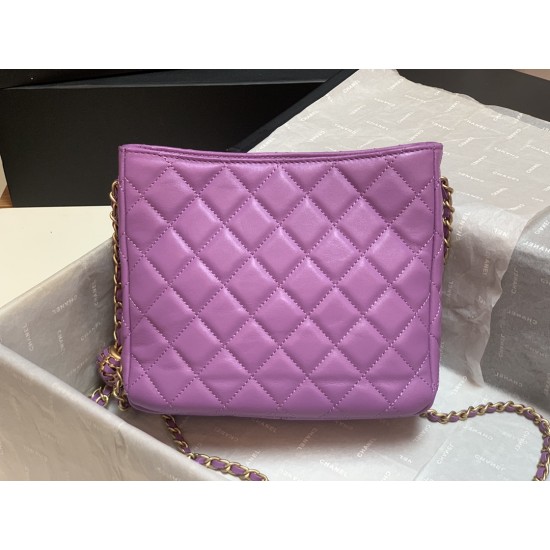 Chanel Hobo Handbag Purple Bag For Women 16cm/6in