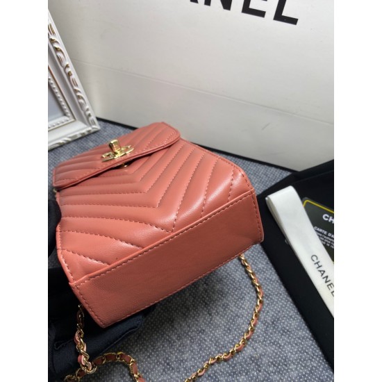 Chanel Chevron Trendy Cc Phone Nude Bag For Women 18cm/7in