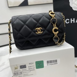 Chanel Classic Distressed Black For Women, Women’s Bags 4.7in/12cm