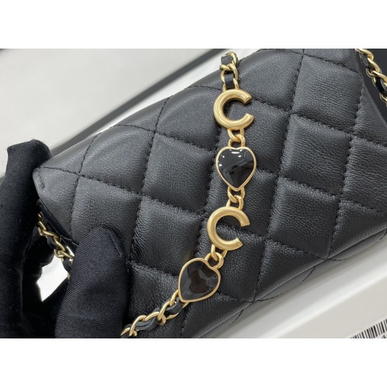 Chanel Classic Distressed Black For Women, Women’s Bags 4.7in/12cm