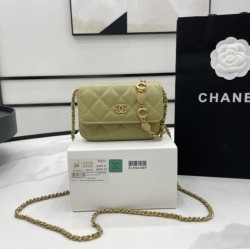 Chanel Classic Distressed Green For Women, Women’s Bags 4.7in/12cm