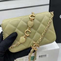 Chanel Classic Distressed Green For Women, Women’s Bags 4.7in/12cm