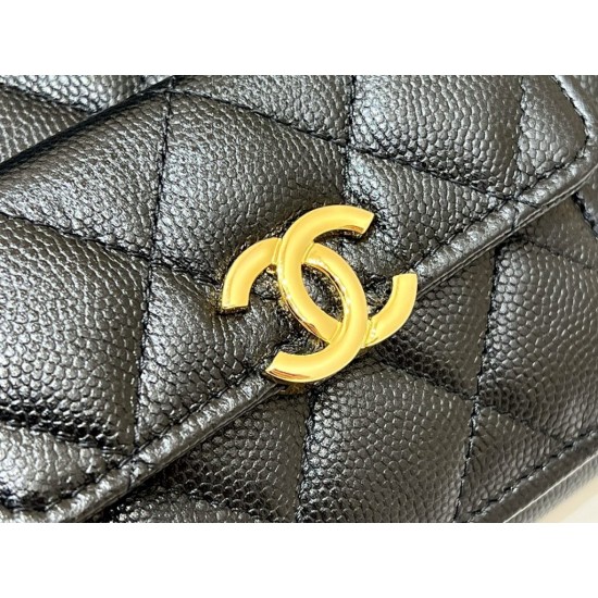 Chanel Small Coin Pocket WOC Shoulder Bag Black For Women, Women’s Bags 7.9in/20cm