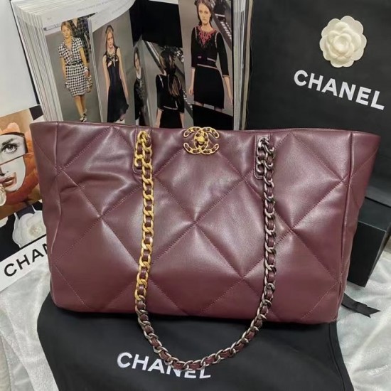 Chanel Shopping Chanel Bag 19 Dark Red For Women, Women’s Bags 16in/41cm AS3660 B04852 NK294