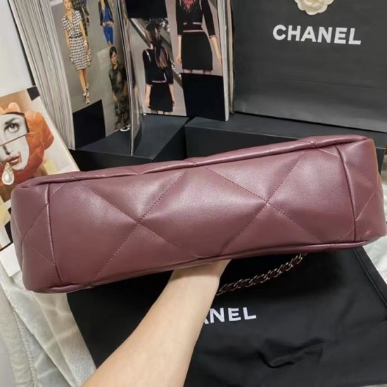 Chanel Shopping Chanel Bag 19 Dark Red For Women, Women’s Bags 16in/41cm AS3660 B04852 NK294