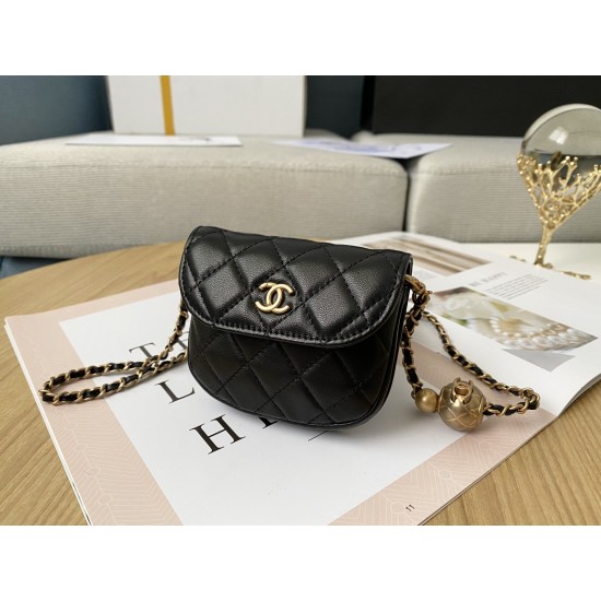 Chanel Mini 1889 Unblocked Metal Ball Black Bag For Women 9cm/3.5in