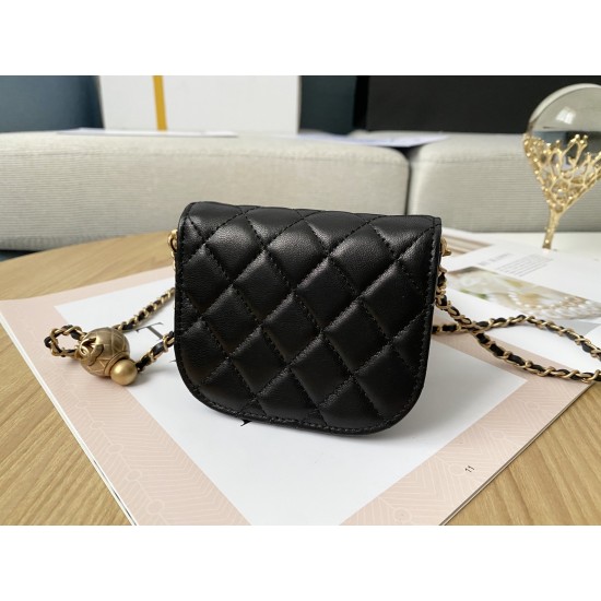 Chanel Mini 1889 Unblocked Metal Ball Black Bag For Women 9cm/3.5in