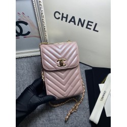 Chanel Chevron Trendy Cc Phone Light Purple Bag For Women 18cm/7in