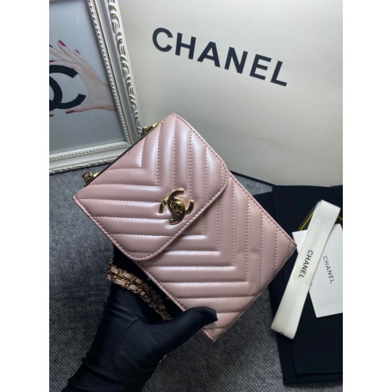 Chanel Chevron Trendy Cc Phone Light Purple Bag For Women 18cm/7in