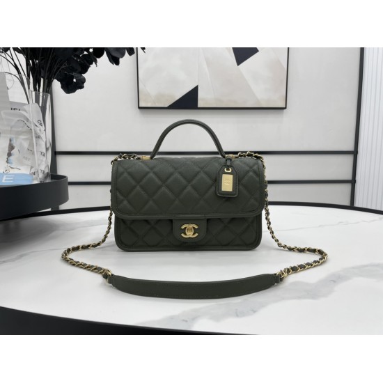 Chanel AS3653 22K Bag Dark Green For Women, Women’s Bags 9.8in/25cm