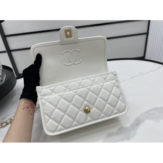 Chanel AS3653 22K Bag White For Women, Women’s Bags 9.8in/25cm