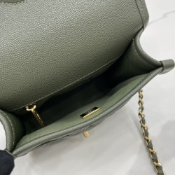 Chanel 22K Flap Bag Dark Green For Women, Women’s Bags 8.1in/20.5cm