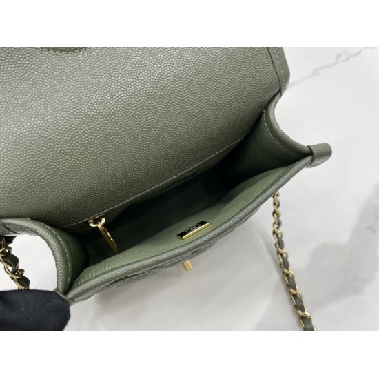 Chanel 22K Flap Bag Dark Green For Women, Women’s Bags 8.1in/20.5cm