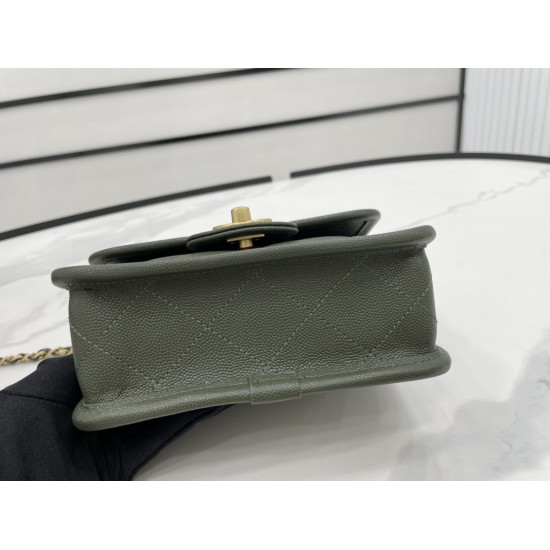 Chanel 22K Flap Bag Dark Green For Women, Women’s Bags 8.1in/20.5cm