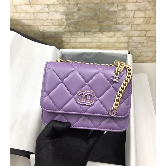 Chanel Spring And Summer 22C Violet For Women, Women’s Bags 6.1in/15.5cm