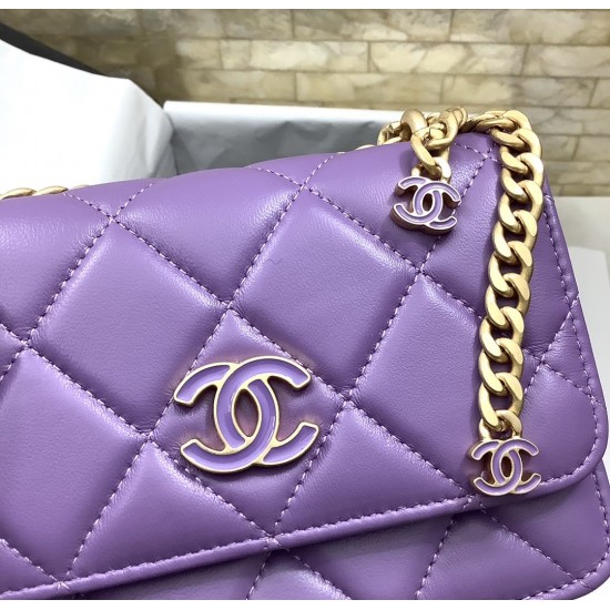 Chanel Spring And Summer 22C Violet For Women, Women’s Bags 6.1in/15.5cm