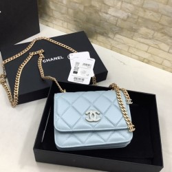 Chanel Spring And Summer 22C Turquoise For Women, Women’s Bags 6.1in/15.5cm