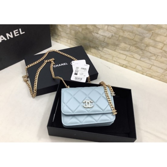 Chanel Spring And Summer 22C Turquoise For Women, Women’s Bags 6.1in/15.5cm