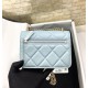 Chanel Spring And Summer 22C Turquoise For Women, Women’s Bags 6.1in/15.5cm