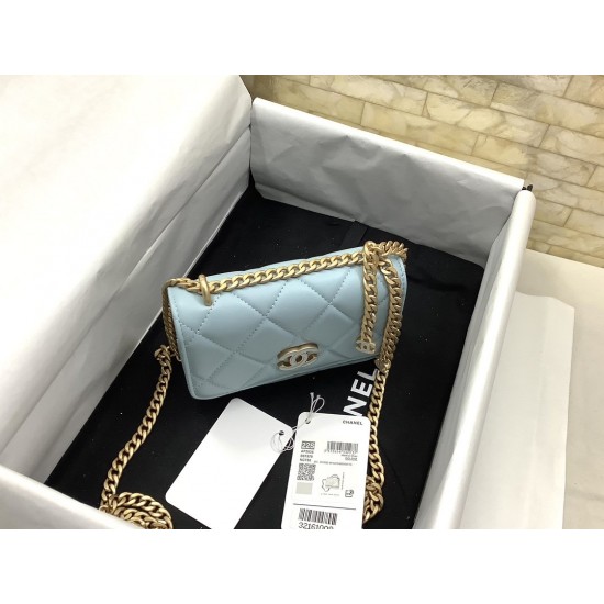 Chanel Spring And Summer 22C Turquoise For Women, Women’s Bags 6.1in/15.5cm