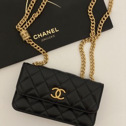 Chanel Wallet With Strap Black For Women, Women’s Bags 6.7in/17cm