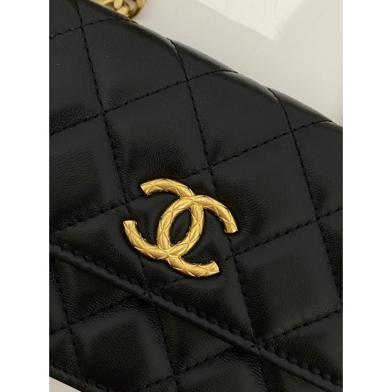 Chanel Wallet With Strap Black For Women, Women’s Bags 6.7in/17cm