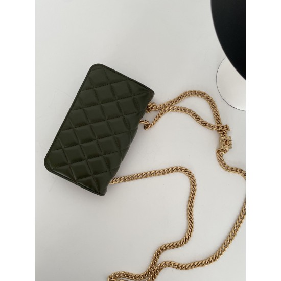 Chanel Wallet With Strap Dark Green For Women, Women’s Bags 6.7in/17cm