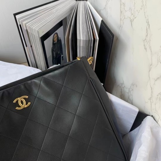 Chanel Shopping Bags Black For Women, Women’s Bags 13in/30.5cm