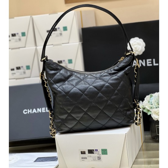 Chanel Maxium Old Hobo Bag Black For Women, Women’s Bags 14.4in/37cm AS3488 B08857 94305