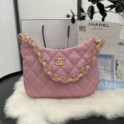 Chanel Hobo Handbag Pink For Women, Women’s Bags 9.4in/24cm