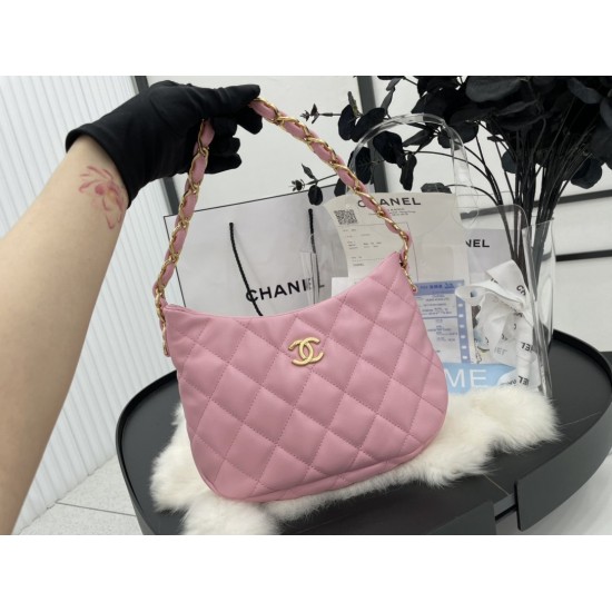 Chanel Hobo Handbag Pink For Women, Women’s Bags 9.4in/24cm