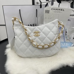 Chanel Hobo Handbag White For Women, Women’s Bags 9.4in/24cm