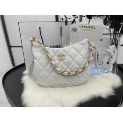 Chanel Hobo Handbag White For Women, Women’s Bags 9.4in/24cm