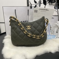 Chanel Hobo Handbag Emerald Green For Women, Women’s Bags 9.4in/24cm